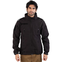 Thumbnail for Tactical Softshell Military Jacket with Shoulder Flaps - Black