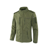 Thumbnail for Tactical Softshell Military Jacket with Buttons and Shoulder Flaps - Olive Green