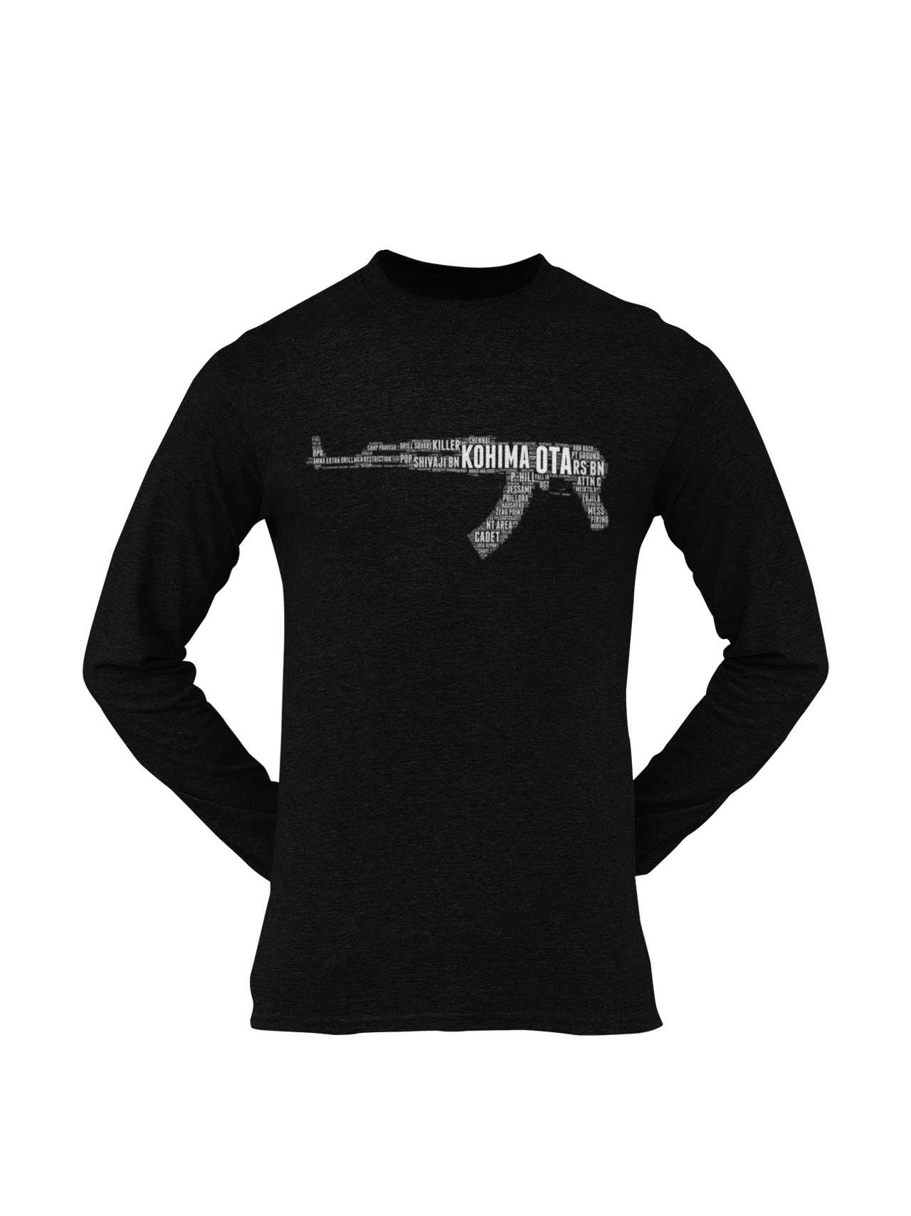 OTA T-shirt - Word Cloud Kohima - AK-47 Folding Stock (Men)