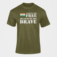 Thumbnail for Military T-shirt - Land of the Free, Because of the Brave (Men)