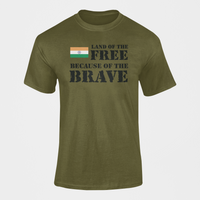 Thumbnail for Military T-shirt - Land of the Free, Because of the Brave (Men)