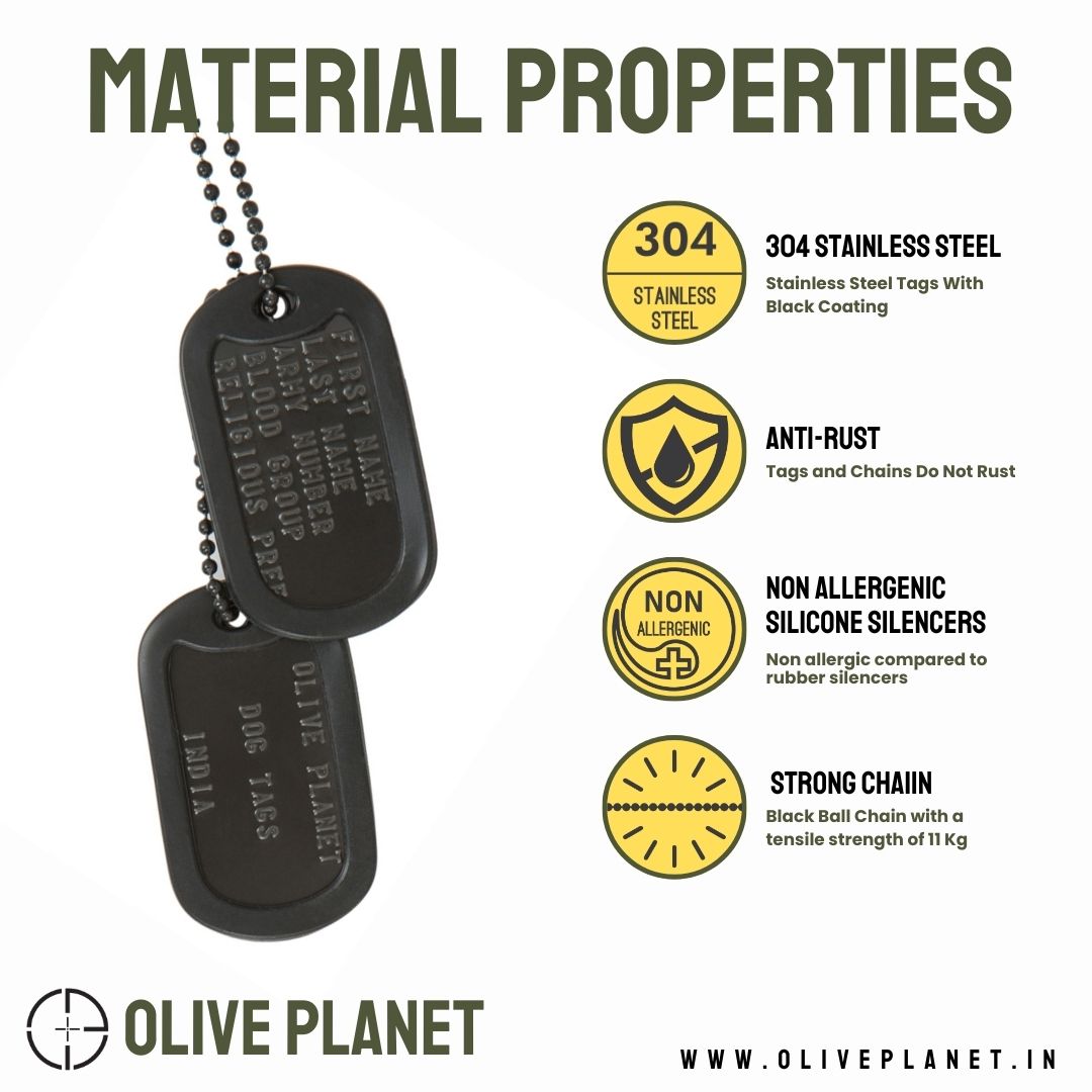 Set Of 2 Personalised Dog Tags - Black