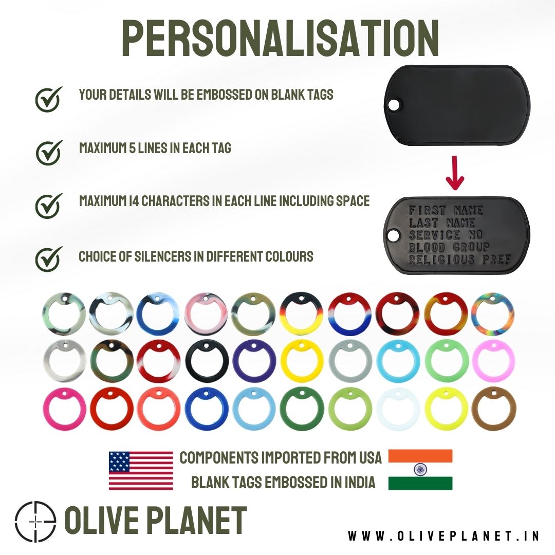 Set Of 2 Personalised Dog Tags - Black