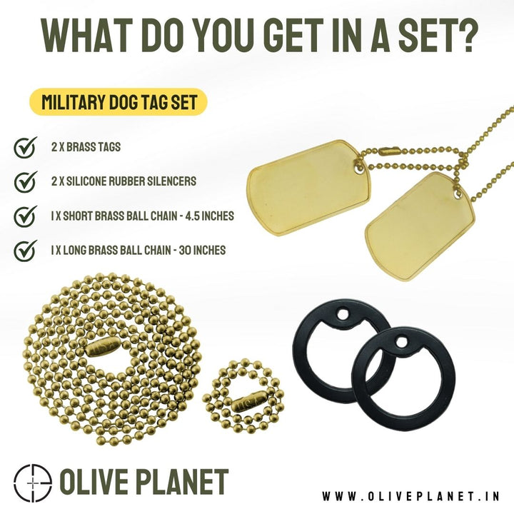 Set Of 2 Personalised Dog Tags - Brass