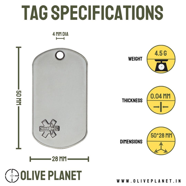 Set Of 2 Personalised Dog Tags - Medic Alert