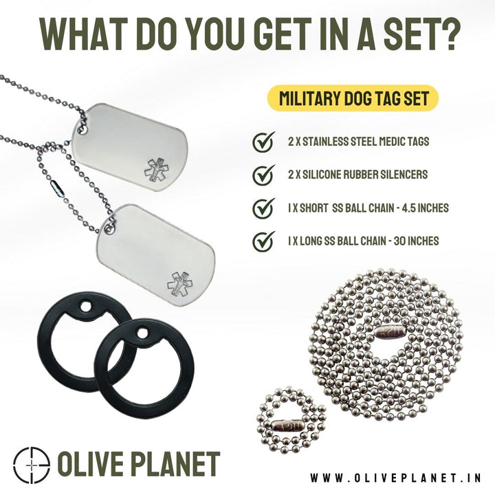 Set Of 2 Personalised Dog Tags - Medic Alert