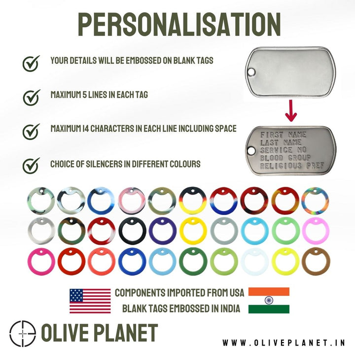 Set of 2 Personalised Dog Tags - Matte