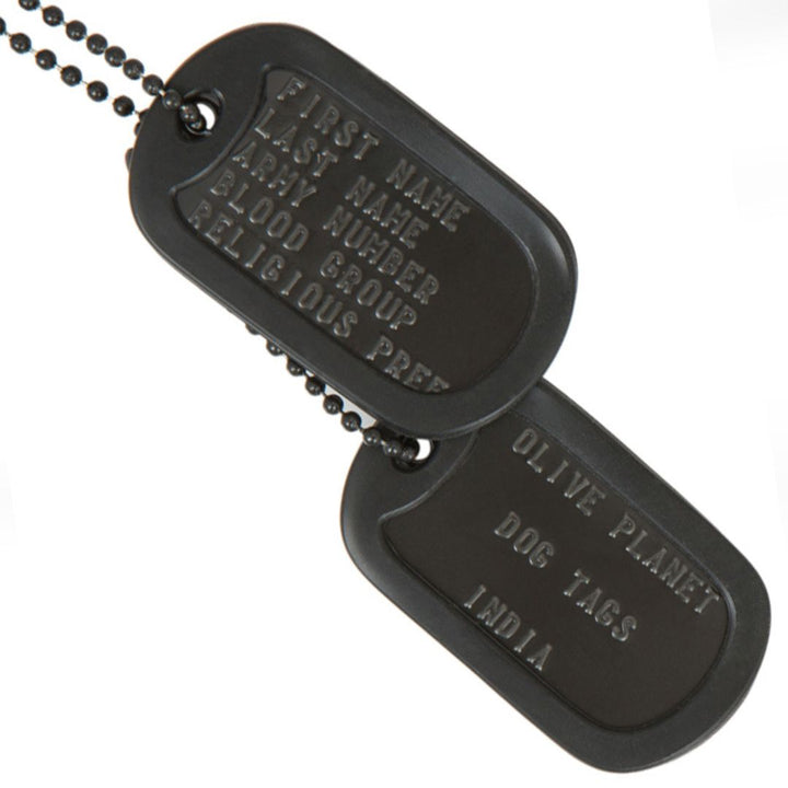 Set Of 2 Personalised Dog Tags - Black