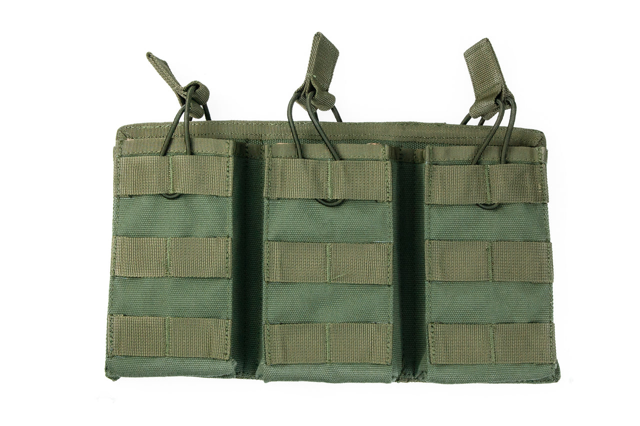 MOLLE Triple Magazine Pouch - Open Top - Olive Green