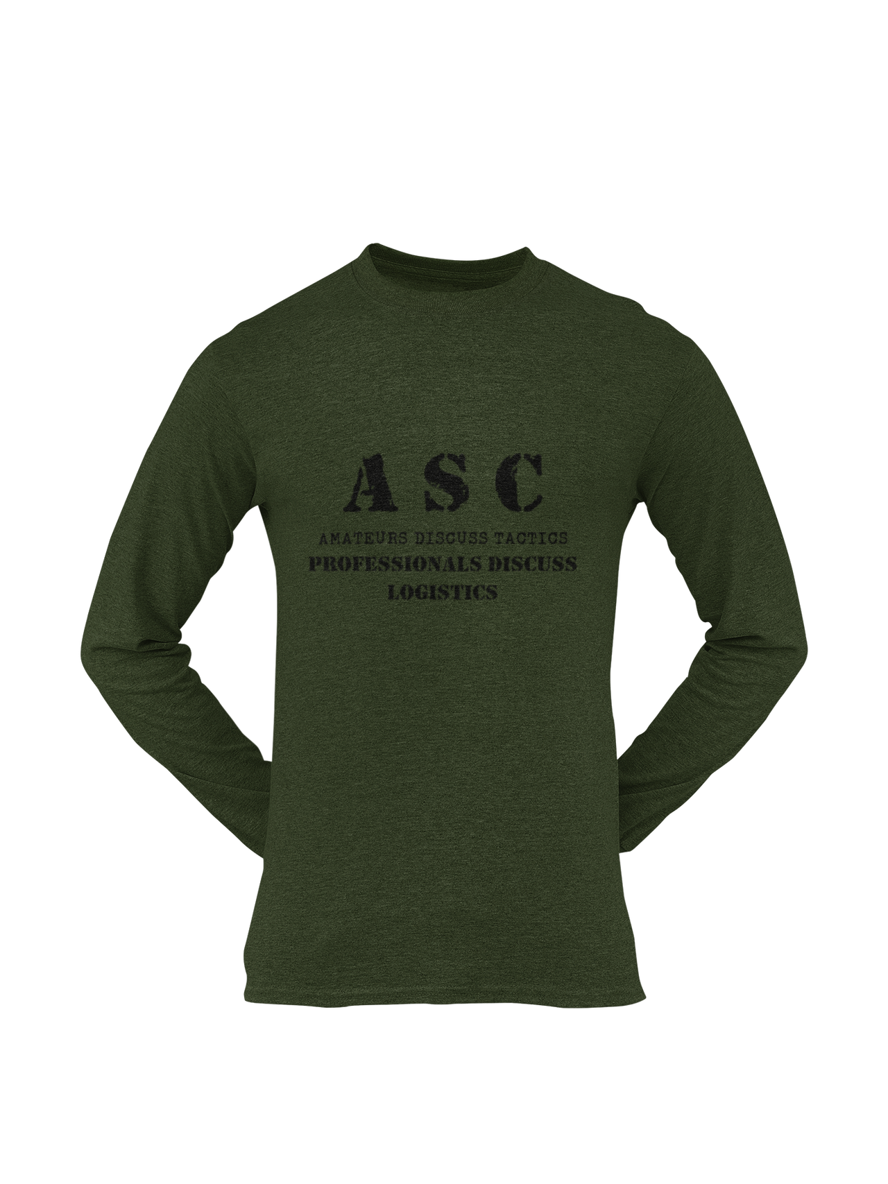 ASC T-shirt - ASC, Amateurs Discuss Tactics, Professionals Discuss Logistics (Men)