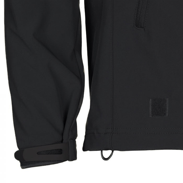 Tactical Softshell Military Jacket with Shoulder Flaps - Black