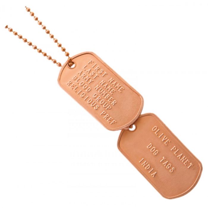 Set Of 2 Personalised Dog Tags - Copper