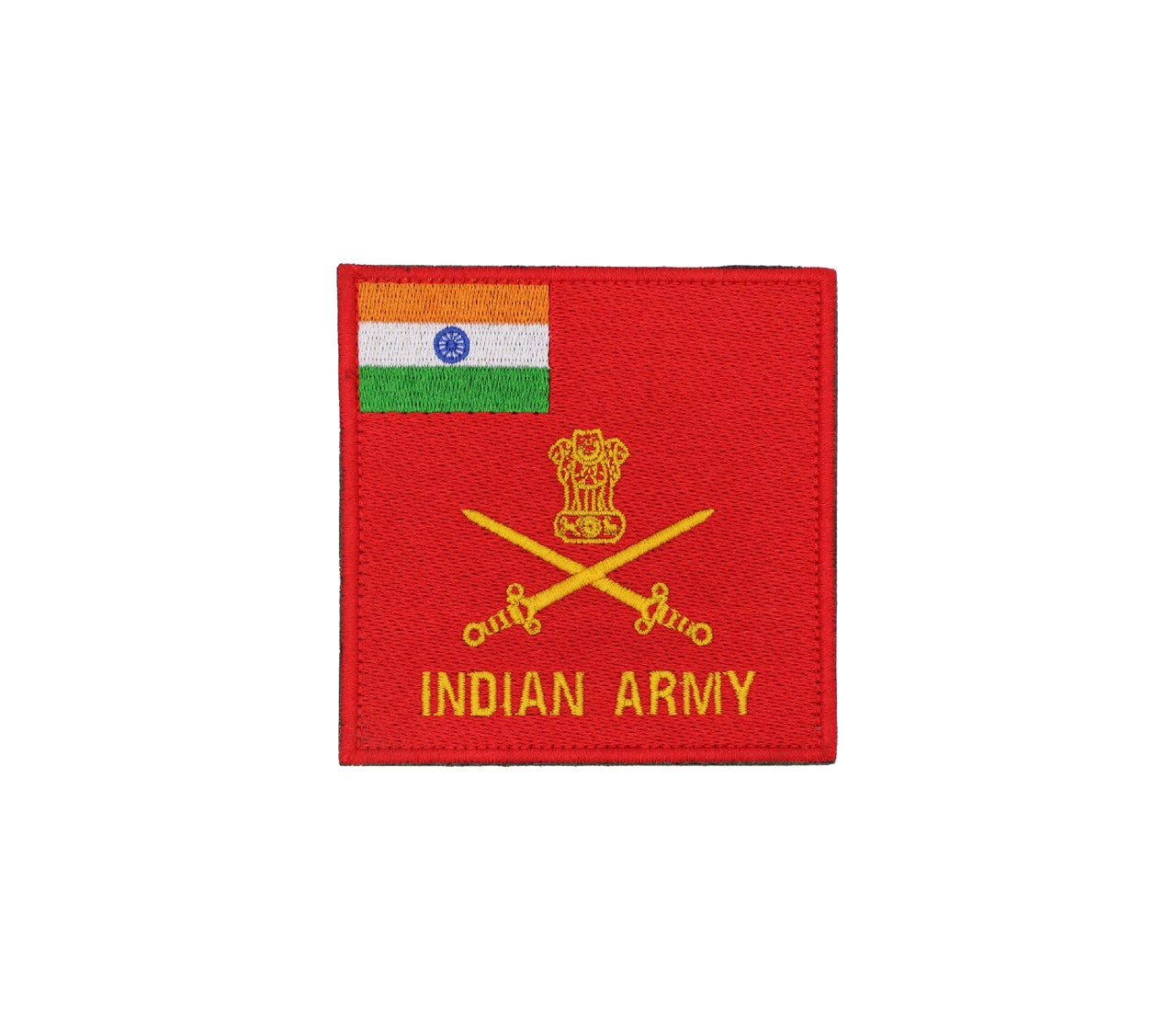 Indian Army Flag Patch - 3.5 x 3.5 Inches