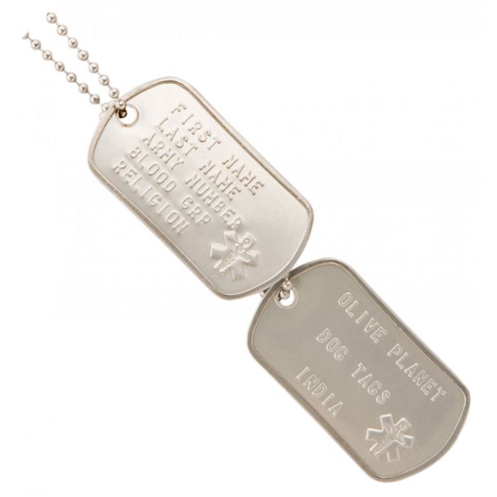 Set Of 2 Personalised Dog Tags - Medic Alert