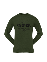 Thumbnail for Sniper T-shirt - Sniper, No Need To Run..... (Men)