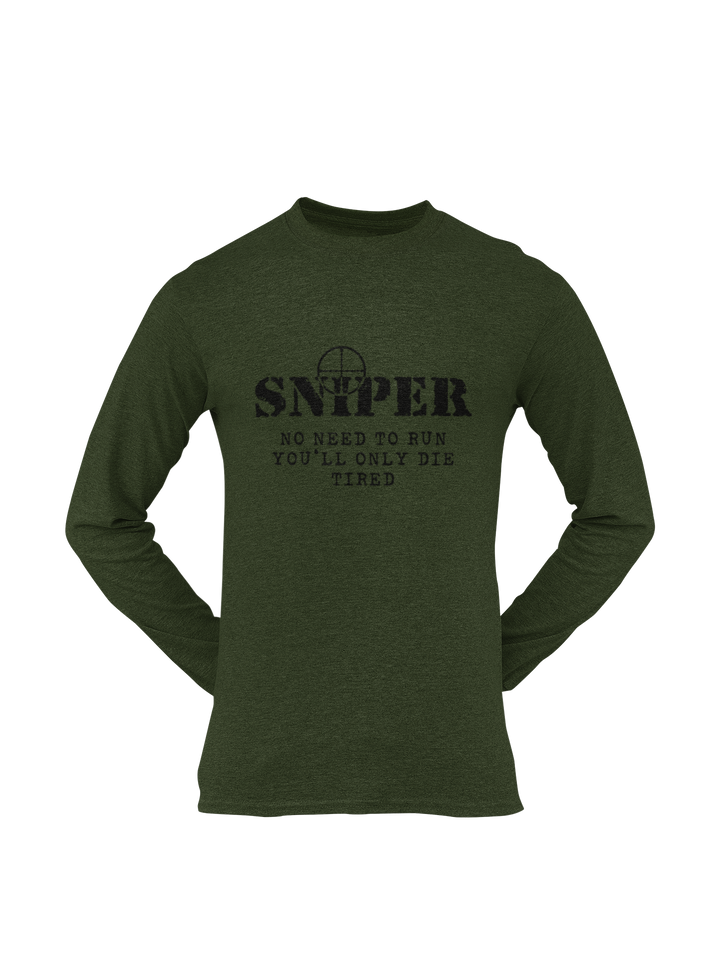 Sniper T-shirt - Sniper, No Need To Run..... (Men)