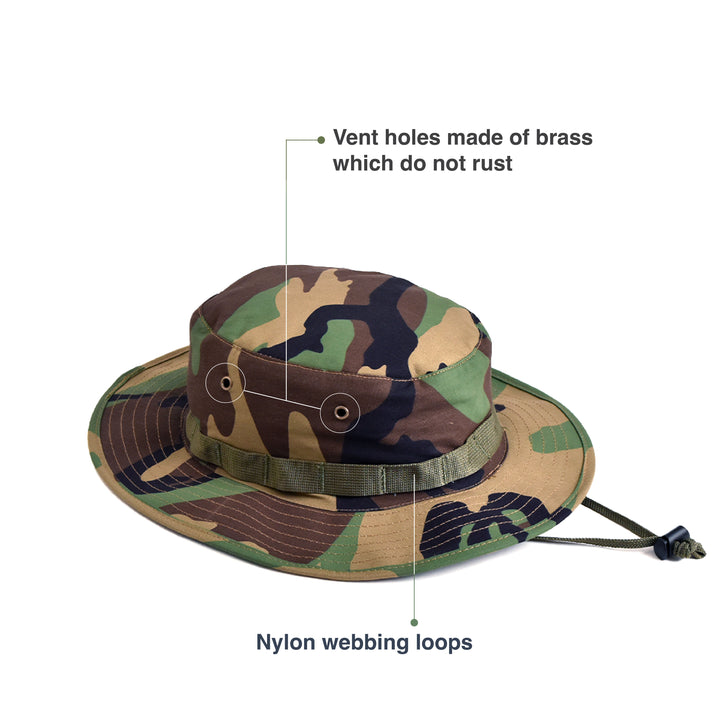 Military Boonie Hat - Woodland Camo