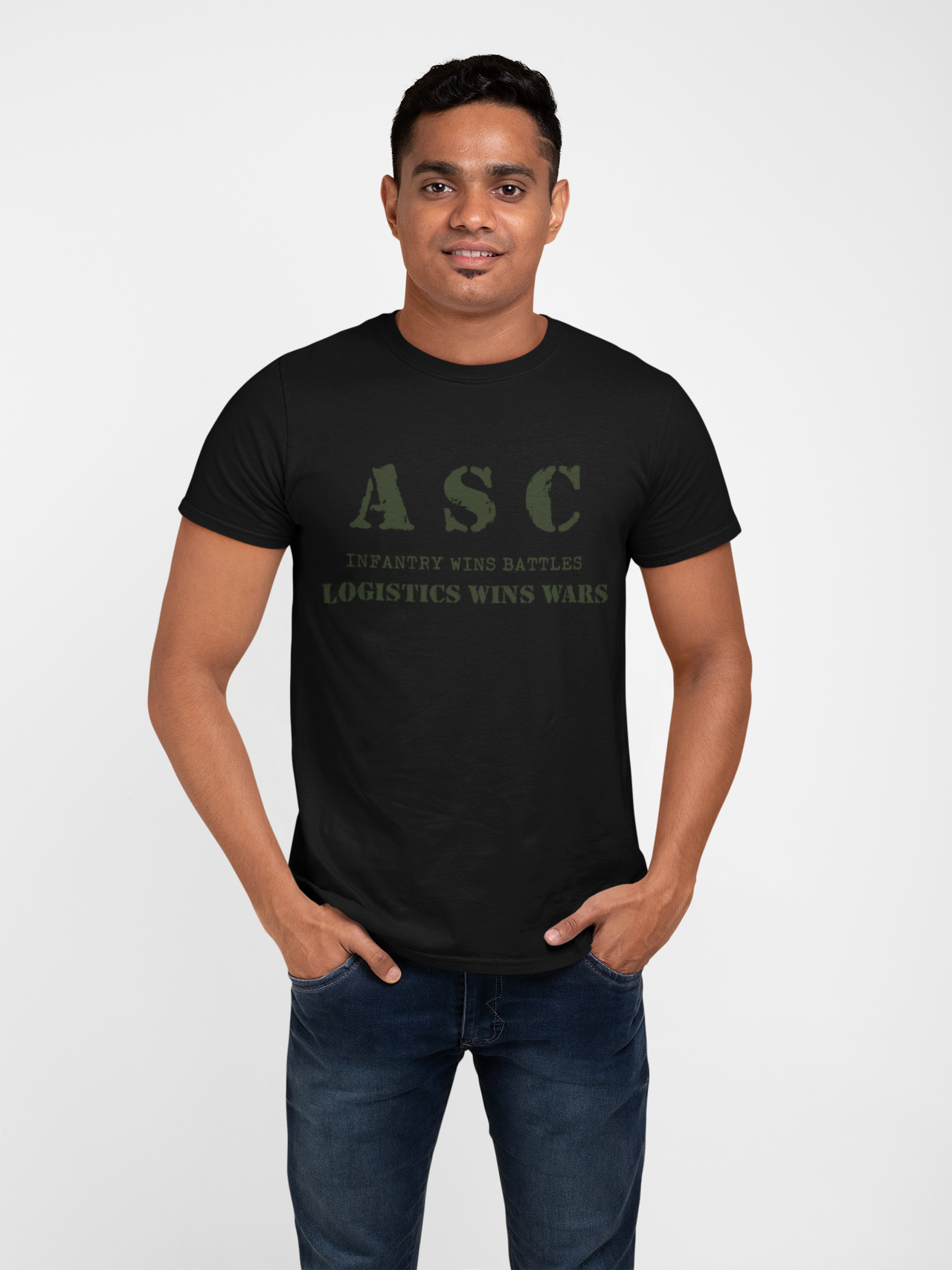 ASC T-shirt - ASC, Infantry Wins Battles, Logistics Wins Wars (Men)