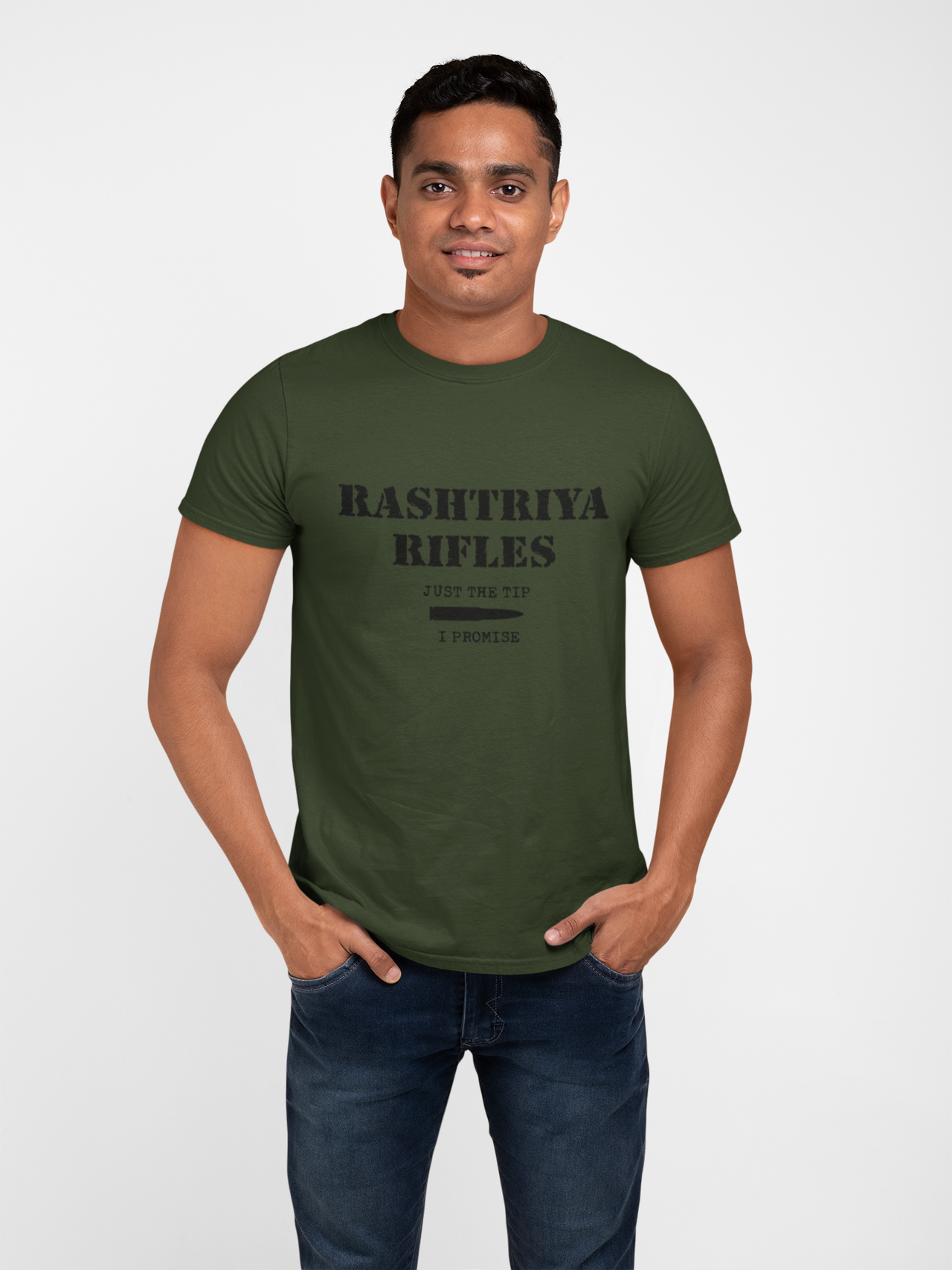 Rashtriya Rifles T-shirt - RR Just the Tip, I Promise ( Men)