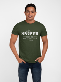 Thumbnail for Sniper T-shirt - Sniper, No Need To Run..... (Men)