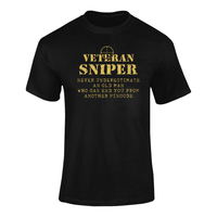 Thumbnail for Sniper T-shirt - Veteran Sniper, Never Underestimate An Old Man..... (Men)