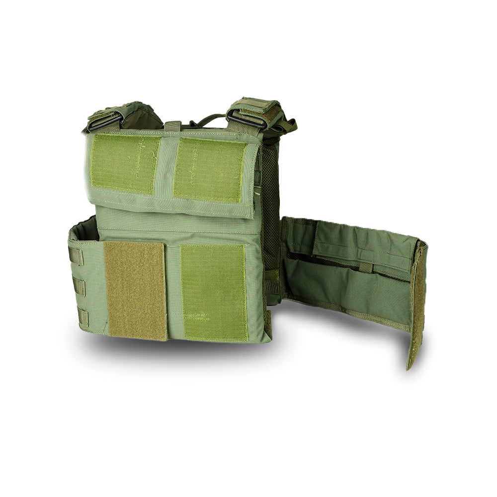 Tactical Bullet Proof Plate Carrier Vest (for Ordnance Issue Plates and AK Magazine) - Olive Green