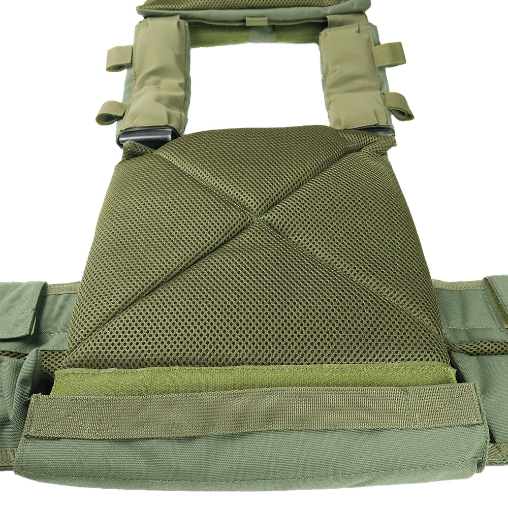 Tactical Bullet Proof Plate Carrier Vest (for Ordnance Issue Plates and AK Magazine) - Olive Green