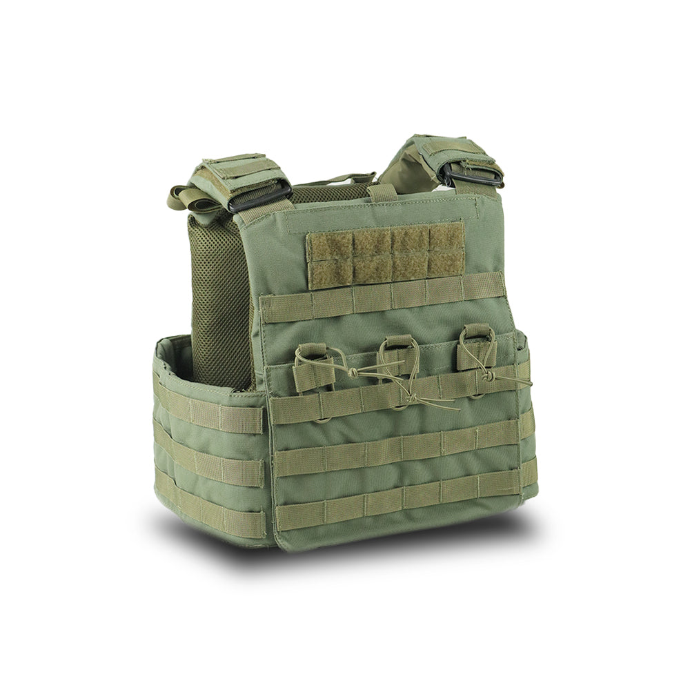 Tactical Bullet Proof Plate Carrier Vest (for Ordnance Issue Plates and AK Magazine) - Olive Green