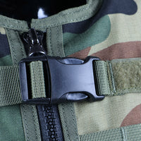 Thumbnail for Tactical Vest With Plate Carrier and Ammunition Pouch - Woodland Camo