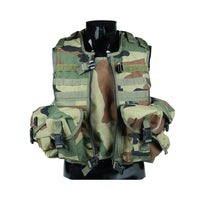 Thumbnail for Tactical Vest With Plate Carrier and Ammunition Pouch - Woodland Camo