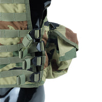 Thumbnail for Tactical Vest With Plate Carrier and Ammunition Pouch - Woodland Camo