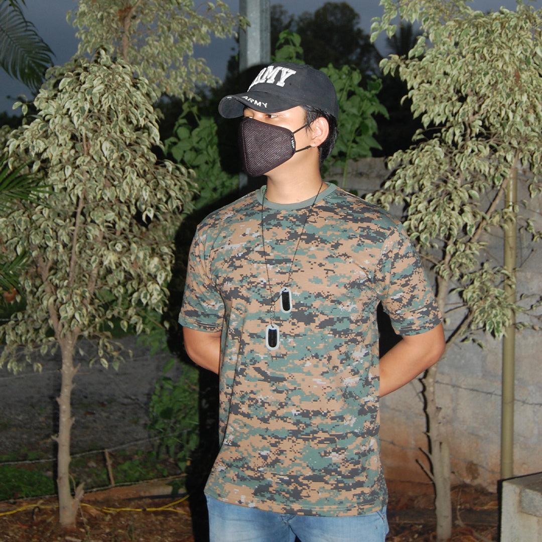 T-shirt-Woodland Digital Camouflage-Half Sleeve