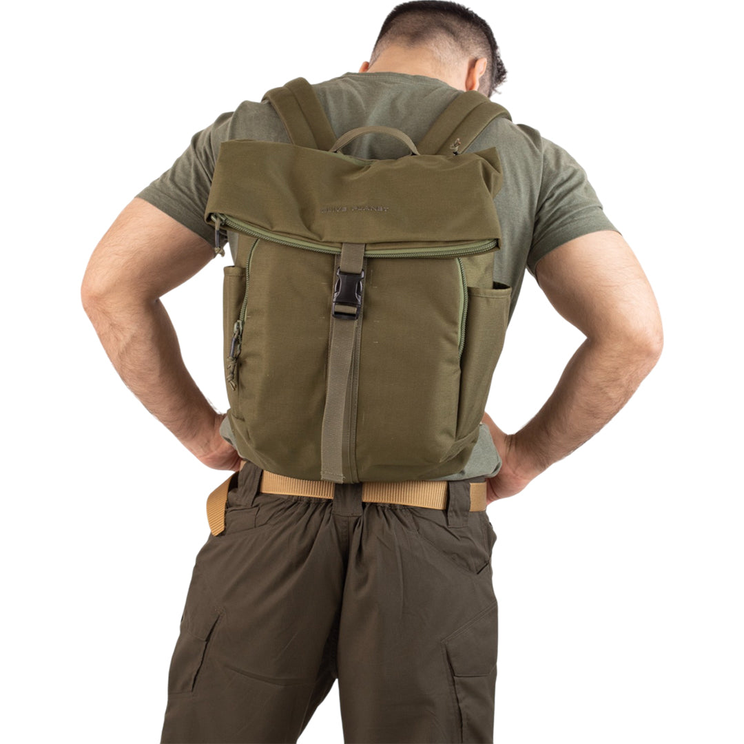 Tactical Roll Top Backpack Info | 20 Liters | Cordura Nylon – Olive Planet