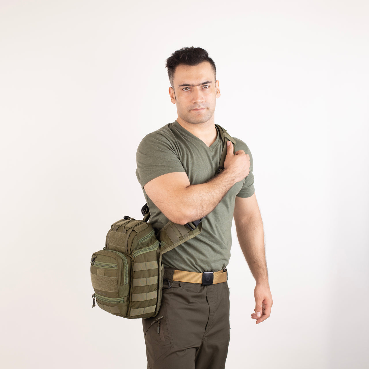 Tactical Side Sling Bag | Olive Green and Black – Olive Planet