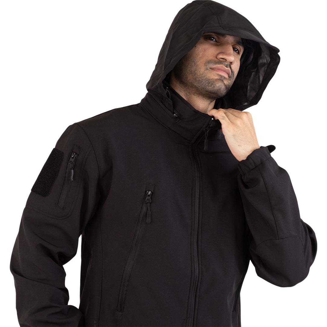 Tactical Softshell Military Jacket - Black