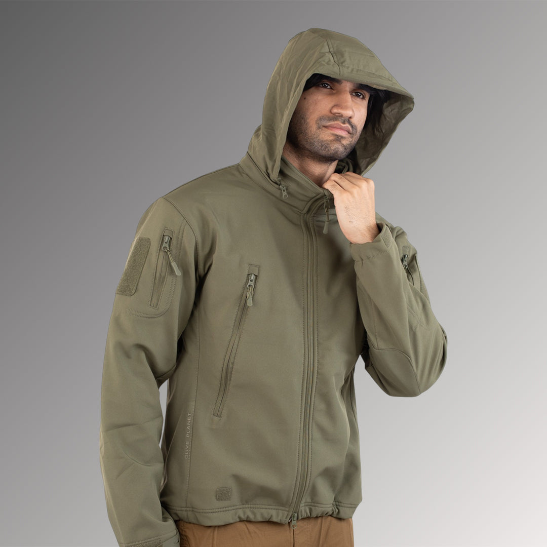 Tactical Softshell Military Jacket  - Olive Green