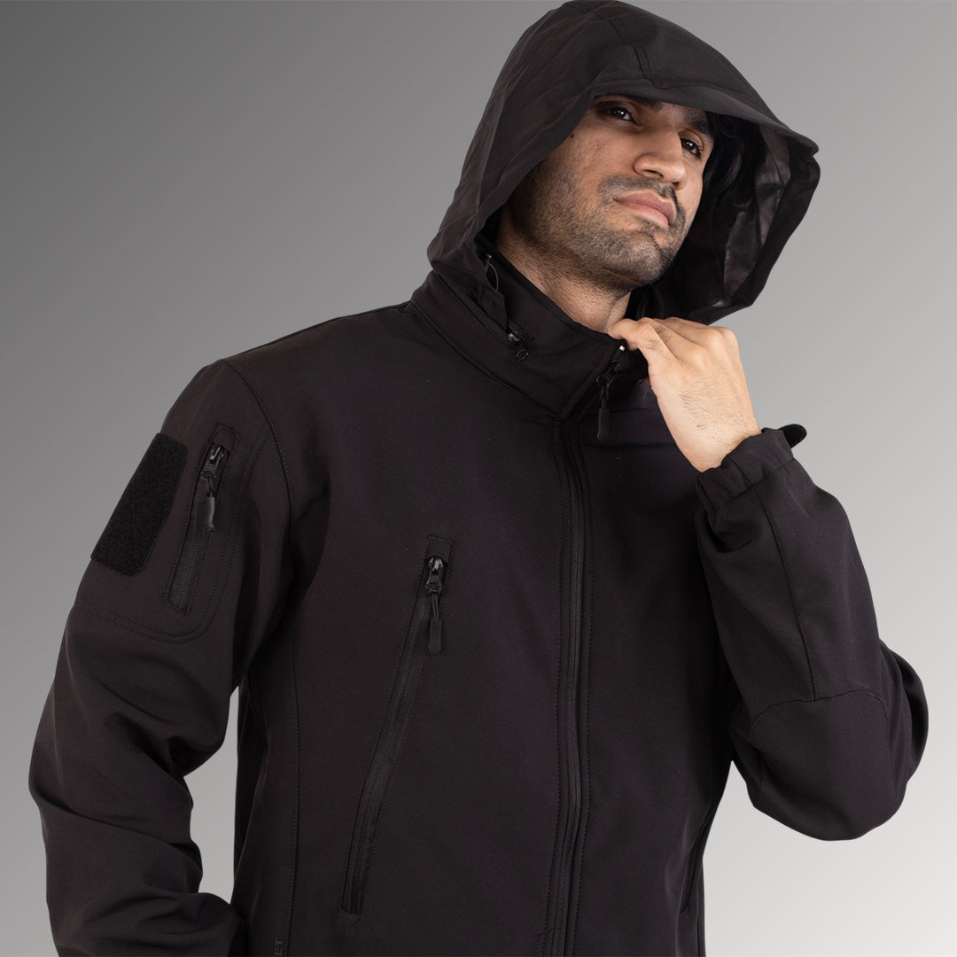 Tactical Softshell Military Jacket - Black