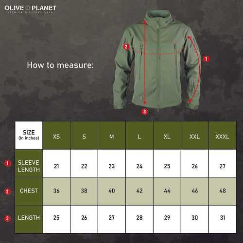 Tactical Softshell Military Jacket with Shoulder Flaps - Olive Green