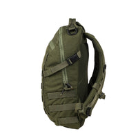 Thumbnail for Side view of olive green curve tactical daypack shown from a side profile view against a solid white background.