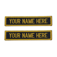 Thumbnail for Embroidered Coast Guard Name Tab (Black Background & Yellow Letters) - Set of 2