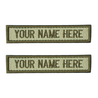 Thumbnail for Embroidered Name Tab (Tan Background & Brown Letters) - Set of 2