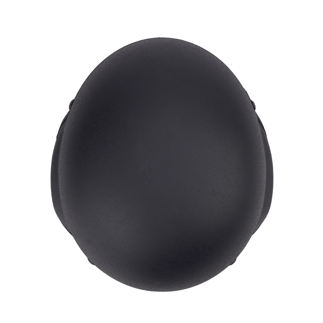 Top view of black colour military MICH 2000 tactical helmet on a white background
