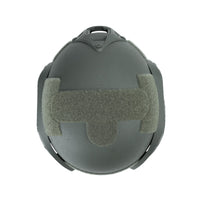 Thumbnail for Top view of a olive green colour military MICH 2000 tactical helmet with rail on a white background