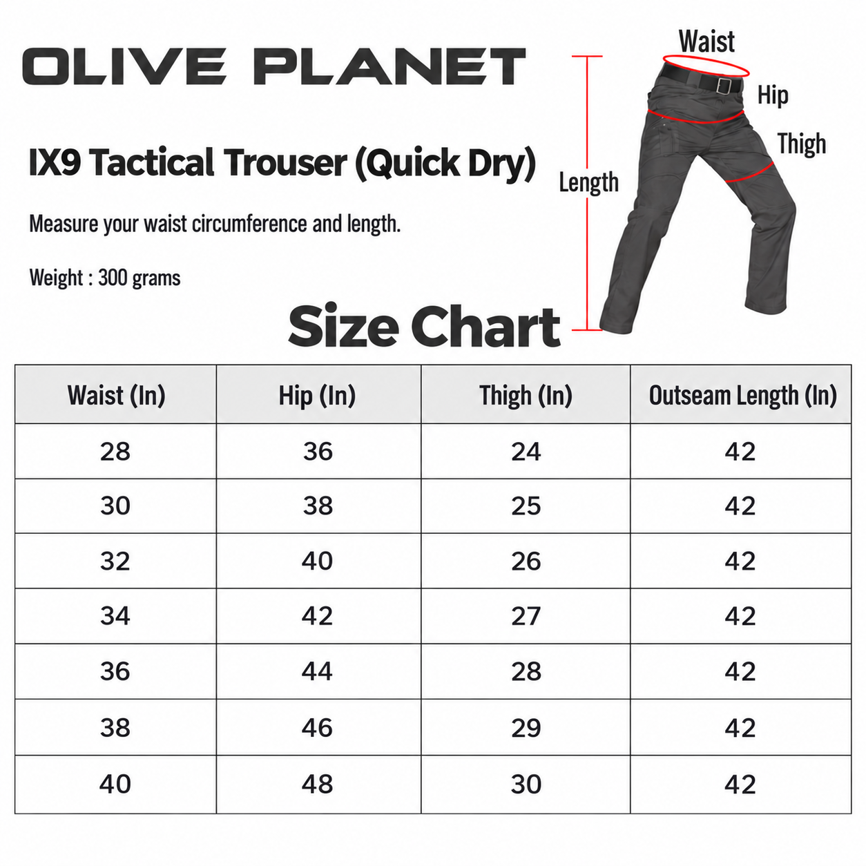 IX9 Tactical Trouser (Quick Dry)