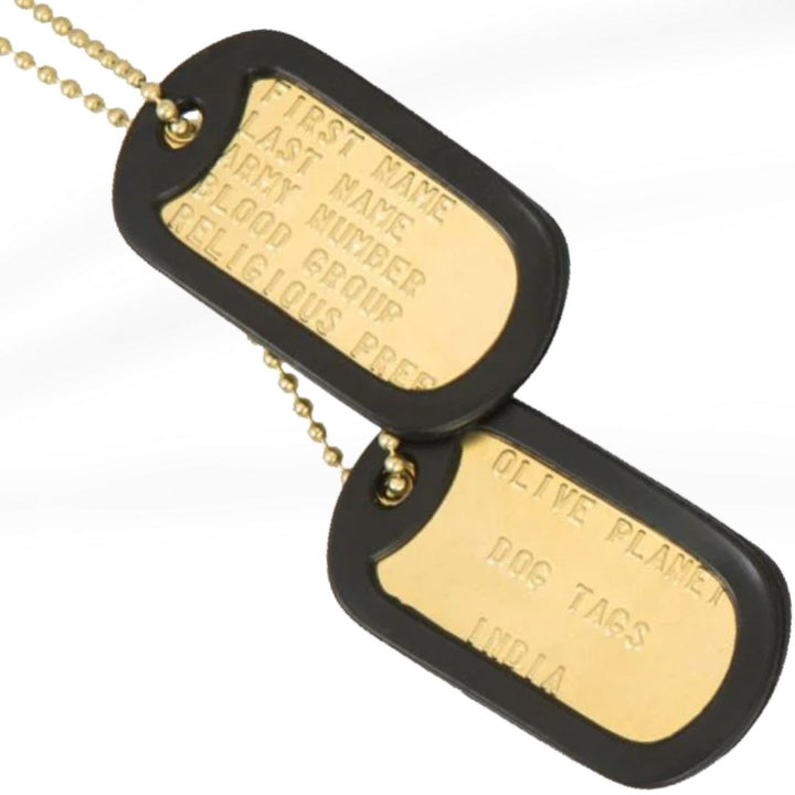 Brass Military Dog Tags Olive Planet