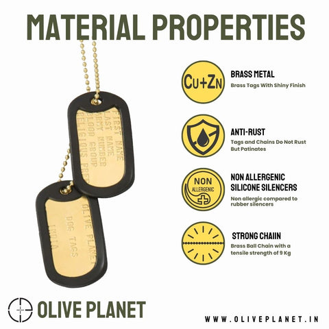 Buy the Best Custom Made Army Dog Tags in India Olive Planet tagged Dog Tag