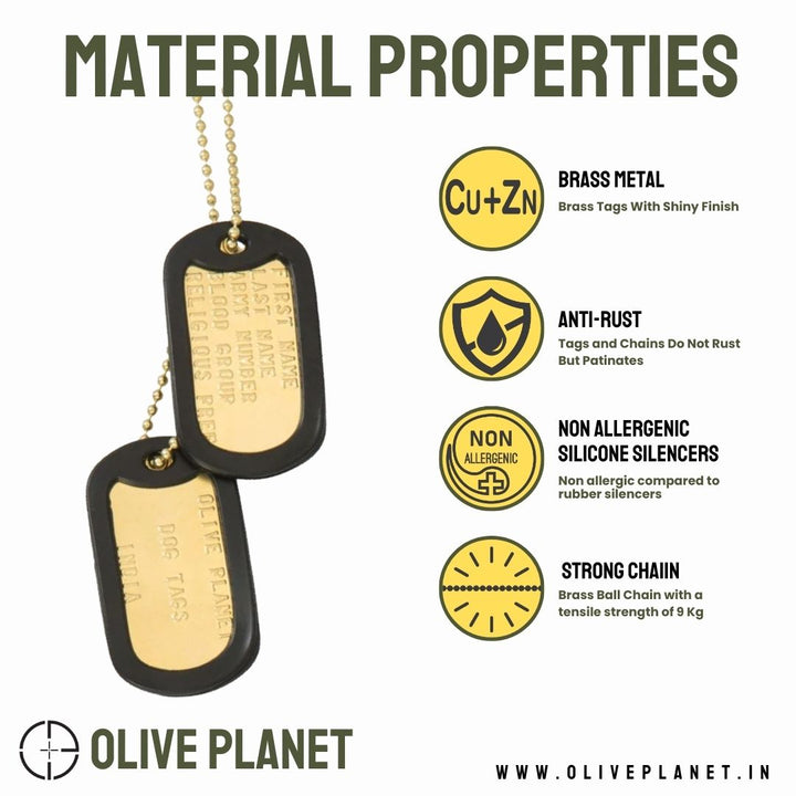 Set Of 2 Personalised Dog Tags - Brass