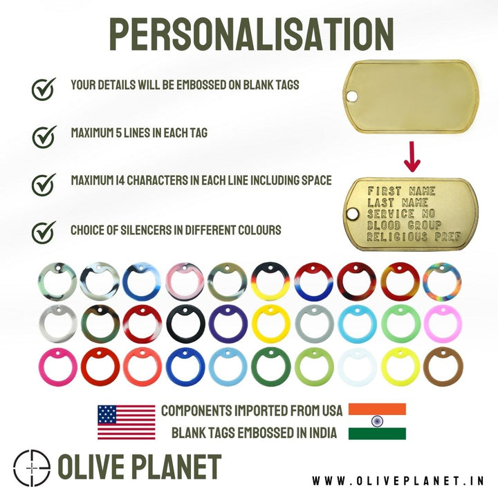 Set Of 2 Personalised Dog Tags - Brass