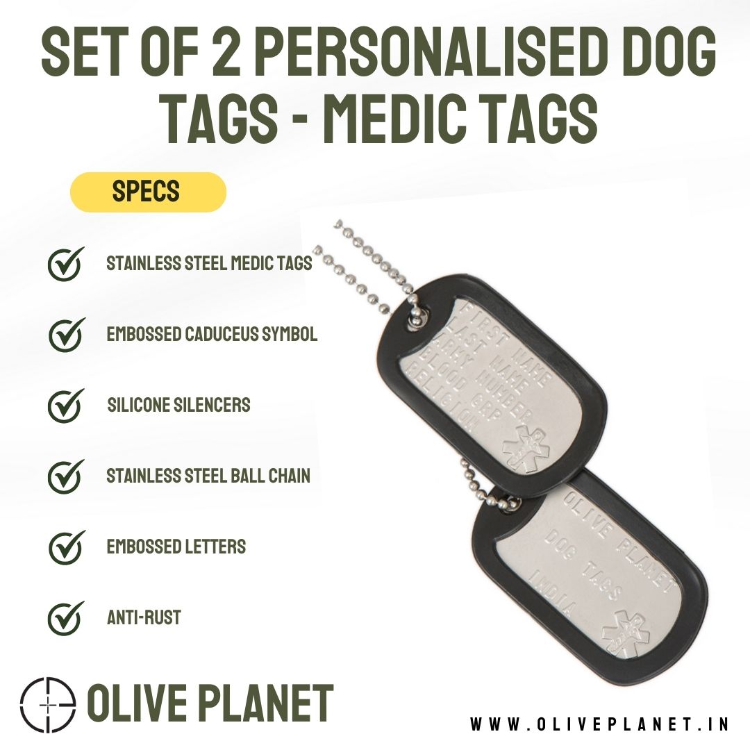 Set Of 2 Personalised Dog Tags - Medic Alert
