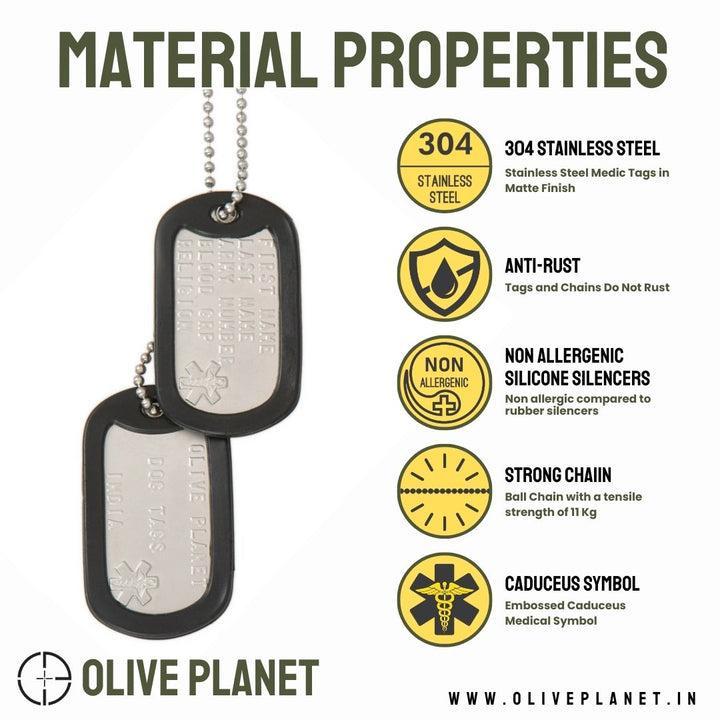 Set Of 2 Personalised Dog Tags - Medic Alert